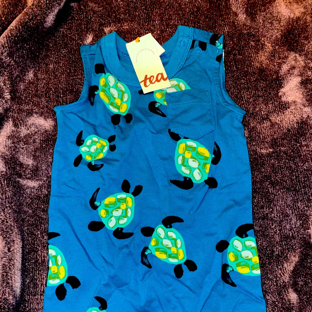 Tea collection turtle pocket tank jumpsuit